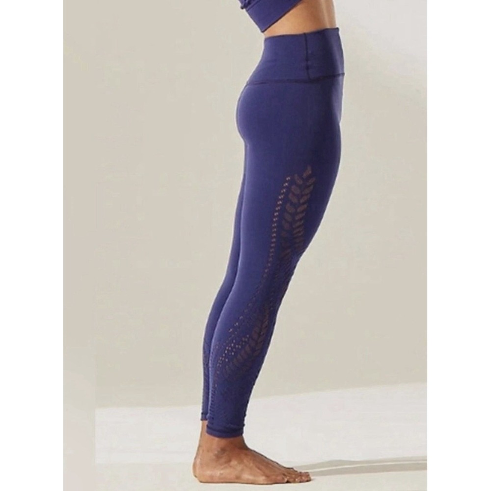Purple‎ Athleta Warp Knit 7/8 Skinny Leggings Mid Rise  XXS/XS